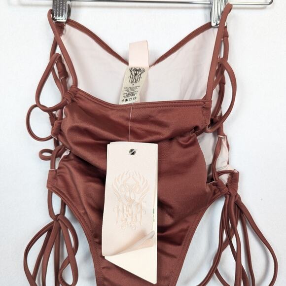 NWT HAH Hot As Hell Sienna Strappy High Rise Bikini Swim Bottom Size S - Picture 7 of 8